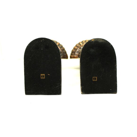 BOMBAY COMPANY BRONZE TONE METAL FINIAL URN STYLE DARK PATINA BOOKENDS HEAVY - Picture 6 of 6